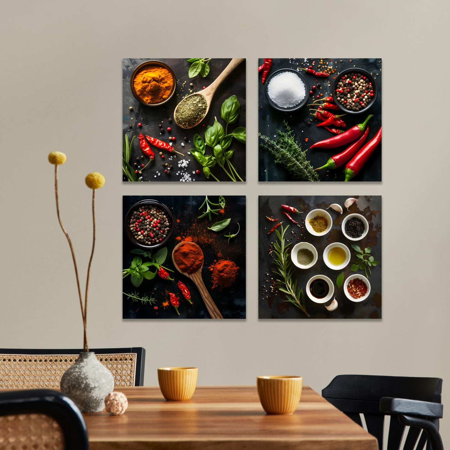Amazon.com: WLHARTT Kitchen Wall Decor Colorful Spices